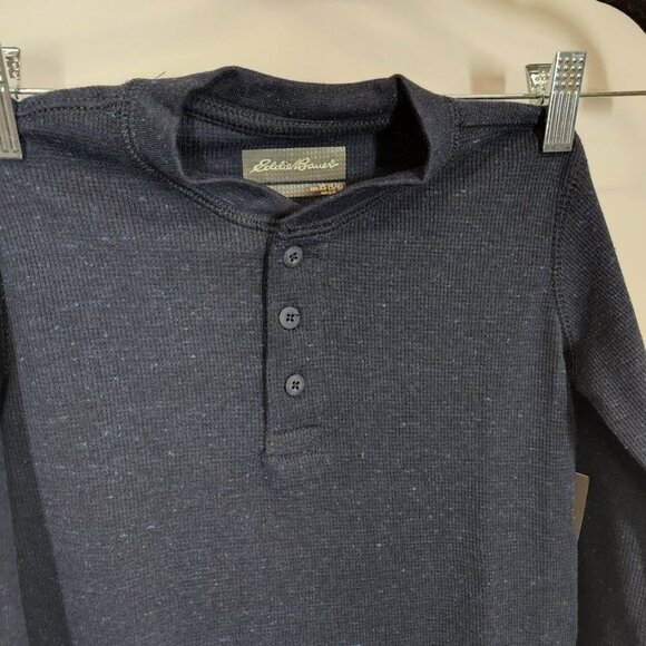 NWT Boys Eddie Bauer Eddie's Favorite Thermal Henley in Blue Size XS - Picture 2 of 8